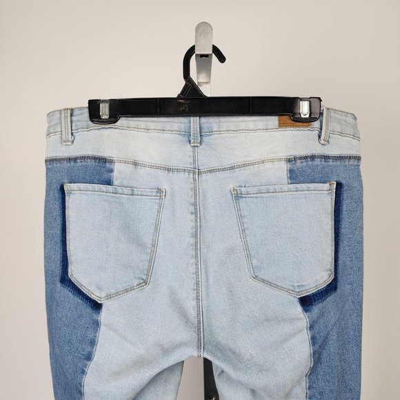 Blue Notes Blue Two Tone Denim Raw Hem Jeggings Size 34 - Picture 7 of 11
